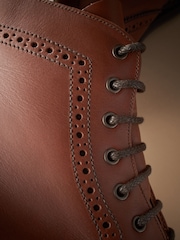 Tan Brown Leather Sanders for Next Cleated Brogue Boots - Image 7 of 7