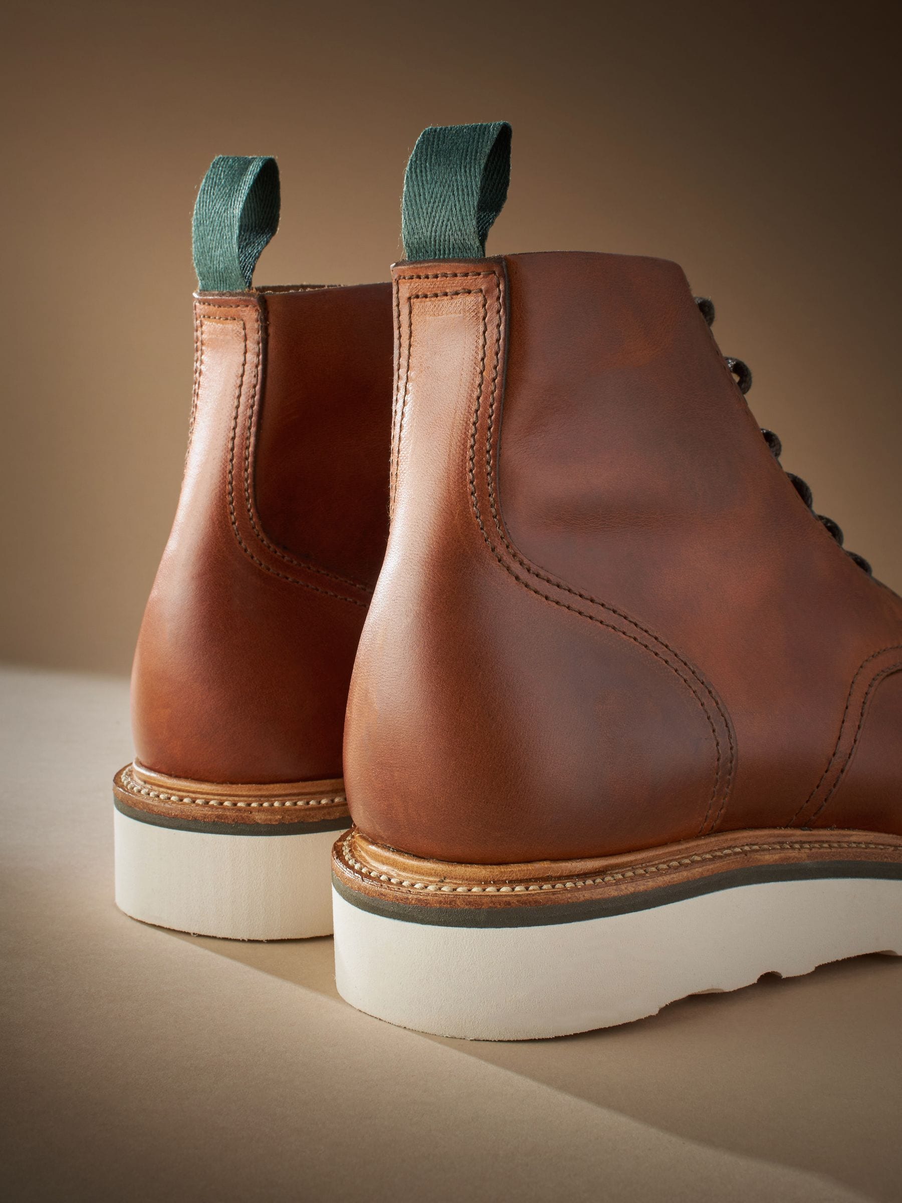 Tan leather wedge boots outlet