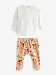 Orange Floral Baby Top And Leggings Set - Image 2 of 5