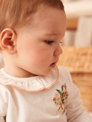 Orange Floral Baby Top And Leggings Set - Image 3 of 5