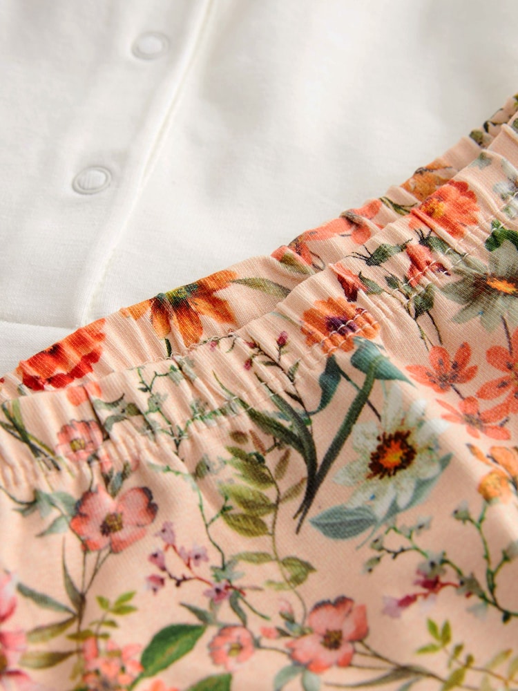 Orange Floral Baby Top And Leggings Set - Image 5 of 5