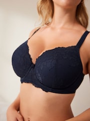 Navy/Praline Nude Pad Balcony DD+ Lace Bras 2 Pack - Image 4 of 8