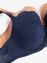 Navy/Praline Nude Pad Balcony DD+ Lace Bras 2 Pack - Image 8 of 8