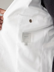 White Slim Fit Linen Blend Blazer - Image 5 of 10