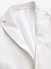 White Slim Fit Linen Blend Blazer - Image 7 of 10