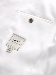 White Slim Fit Linen Blend Blazer - Image 8 of 10