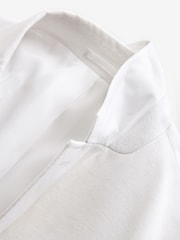 White Slim Fit Linen Blend Blazer - Image 9 of 10