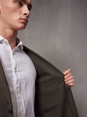 Khaki Green Slim Fit Garment Dye Blazer - Image 5 of 5