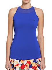 Original Penguin Ladies Blue Tennis Illusion Mesh Back Top - Image 1 of 1
