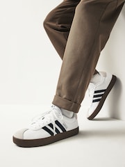 adidas White/Black VL Court Trainers - Image 1 of 12