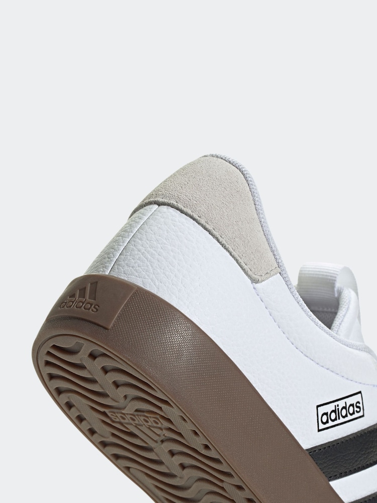 adidas White/Black VL Court Trainers - Image 12 of 12