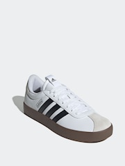 adidas White/Black VL Court Trainers - Image 7 of 12