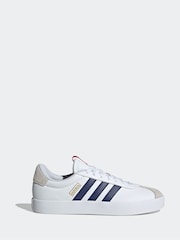 adidas White/Blue Sportswear VL Court Trainers - Image 3 of 9