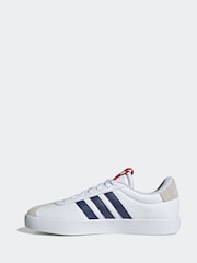 adidas White/Blue Sportswear VL Court Trainers - Image 4 of 9