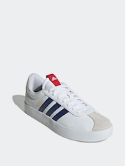 adidas White/Blue Sportswear VL Court Trainers - Image 5 of 9