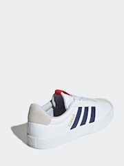adidas White/Blue Sportswear VL Court Trainers - Image 6 of 9