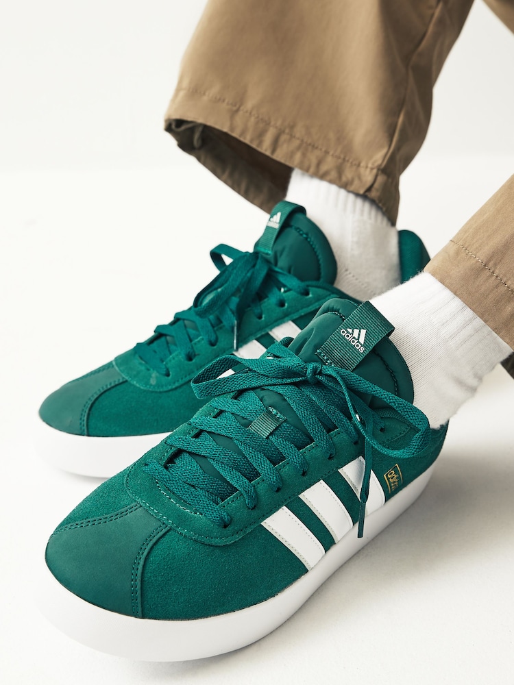 adidas Green/White Sportswear VL Court Trainers - Image 1 of 9