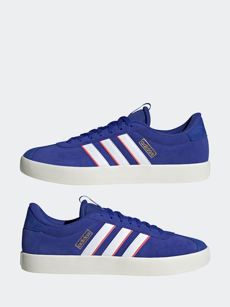 adidas Blue/White Sportswear VL Court Trainers - Image 3 of 7