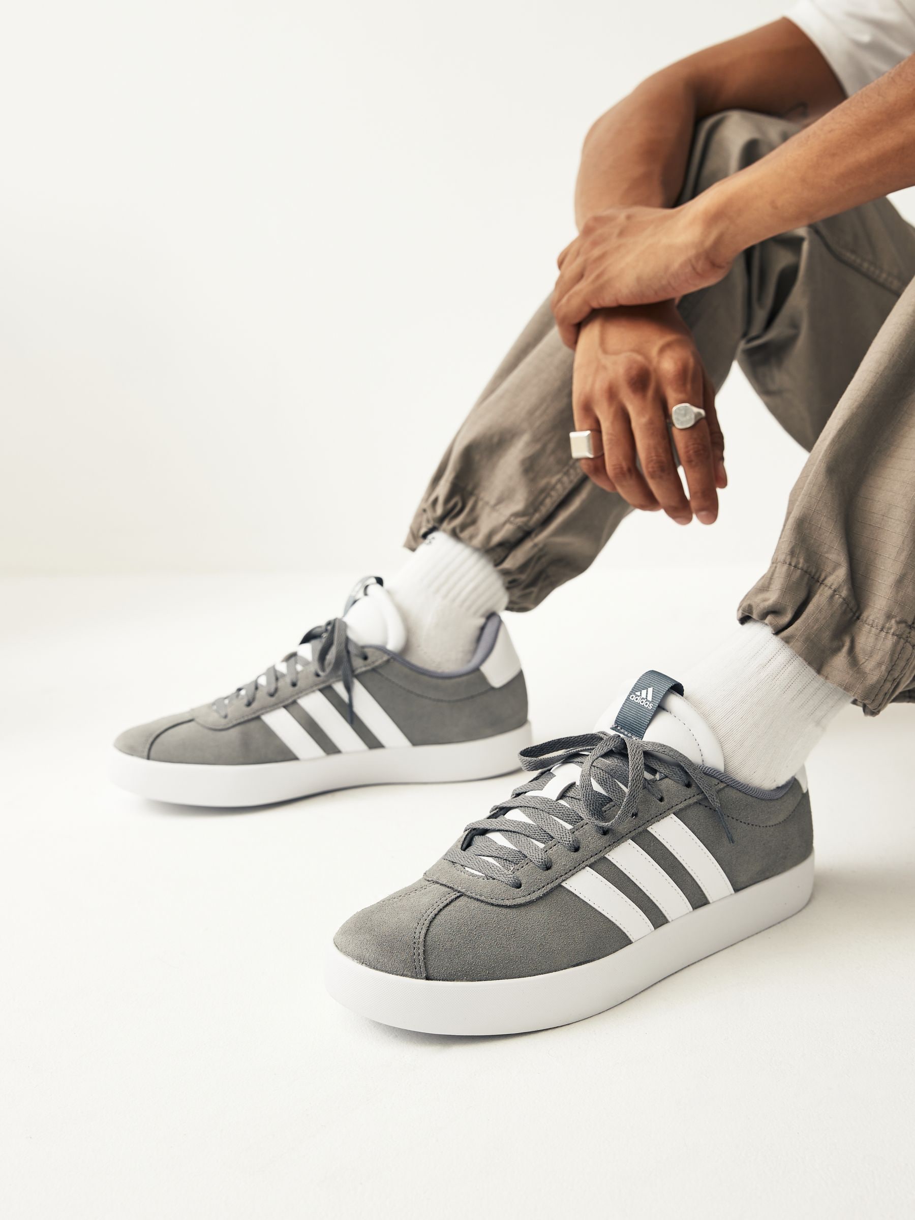 Buy adidas Grey White VL Court 3.0 Trainers from Next Luxembourg
