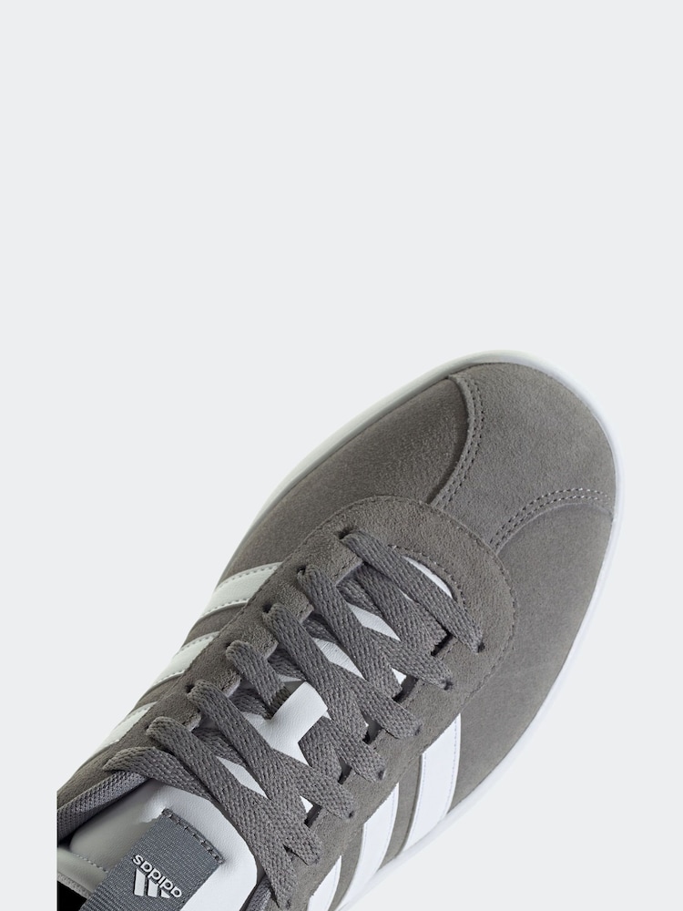 adidas Grey/White VL Court Trainers - Image 10 of 10