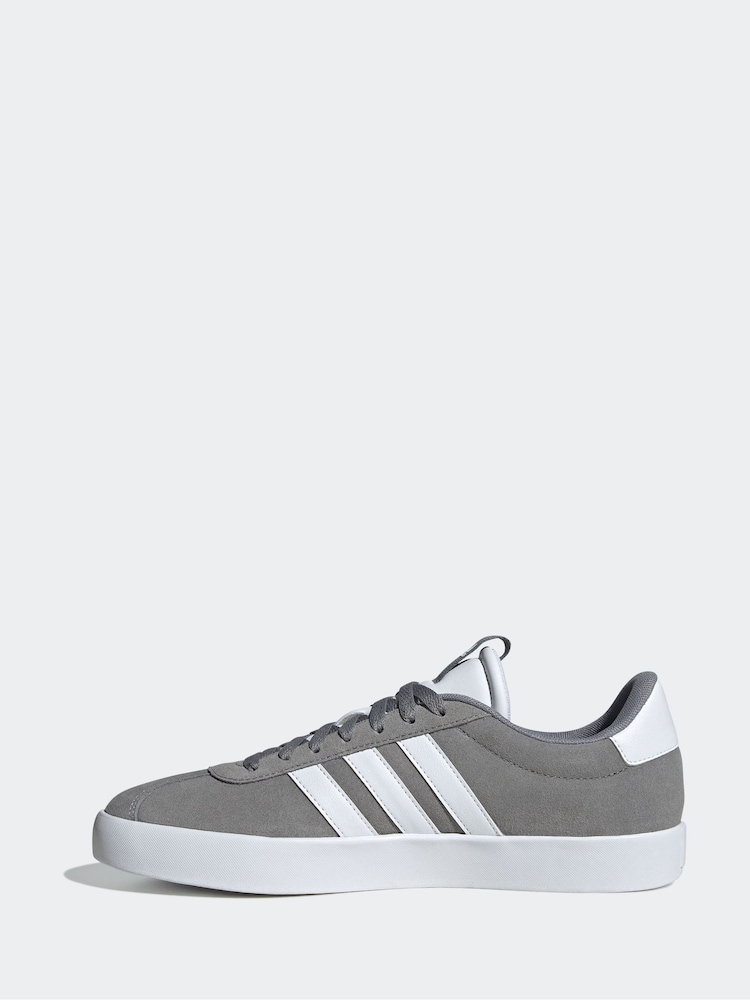 adidas Grey/White VL Court Trainers - Image 3 of 10