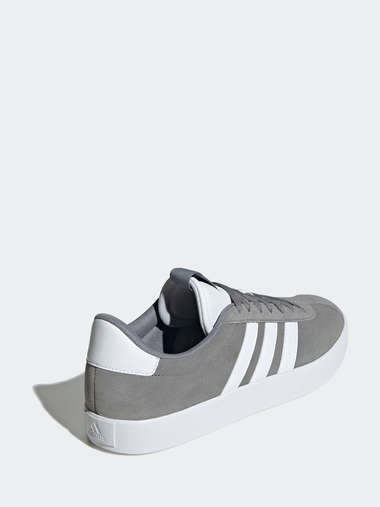 adidas Grey/White VL Court Trainers - Image 5 of 10