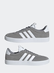 adidas Grey/White VL Court Trainers - Image 6 of 10