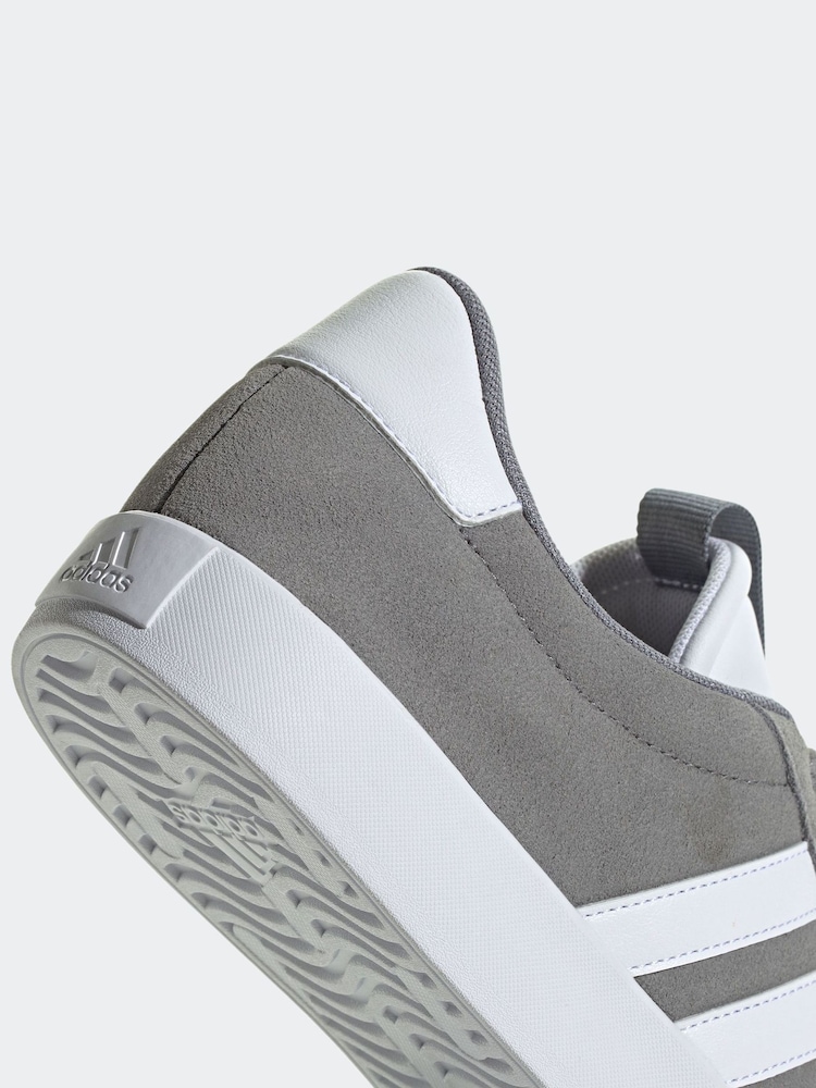 adidas Grey/White VL Court Trainers - Image 9 of 10