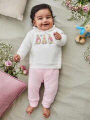 JoJo Maman Bébé Pink Peter Rabbit Appliqué Sweatshirt & Rib Leggings Set - Image 1 of 7