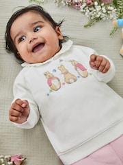 JoJo Maman Bébé Pink Peter Rabbit Appliqué Sweatshirt & Rib Leggings Set - Image 2 of 7