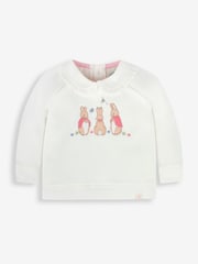 JoJo Maman Bébé Pink Peter Rabbit Appliqué Sweatshirt & Rib Leggings Set - Image 4 of 7