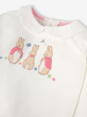 JoJo Maman Bébé Pink Peter Rabbit Appliqué Sweatshirt & Rib Leggings Set - Image 6 of 7