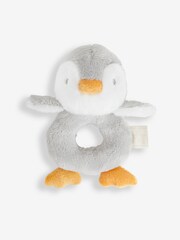 JoJo Maman Bébé Penguin Plush Ring Rattle - Image 1 of 2