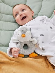 JoJo Maman Bébé Penguin Plush Ring Rattle - Image 2 of 2