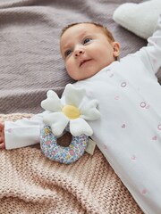 JoJo Maman Bébé Flower Plush Ring Rattle - Image 2 of 3