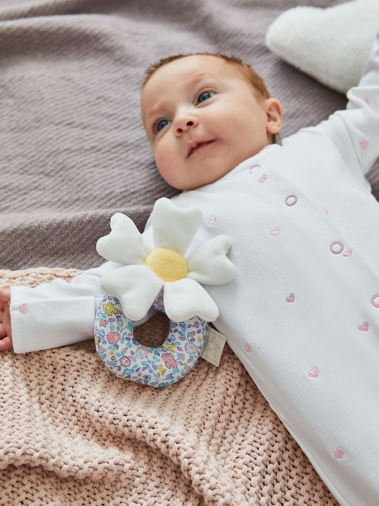 JoJo Maman Bébé Flower Plush Ring Rattle - Image 2 of 3