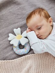JoJo Maman Bébé Flower Plush Ring Rattle - Image 3 of 3