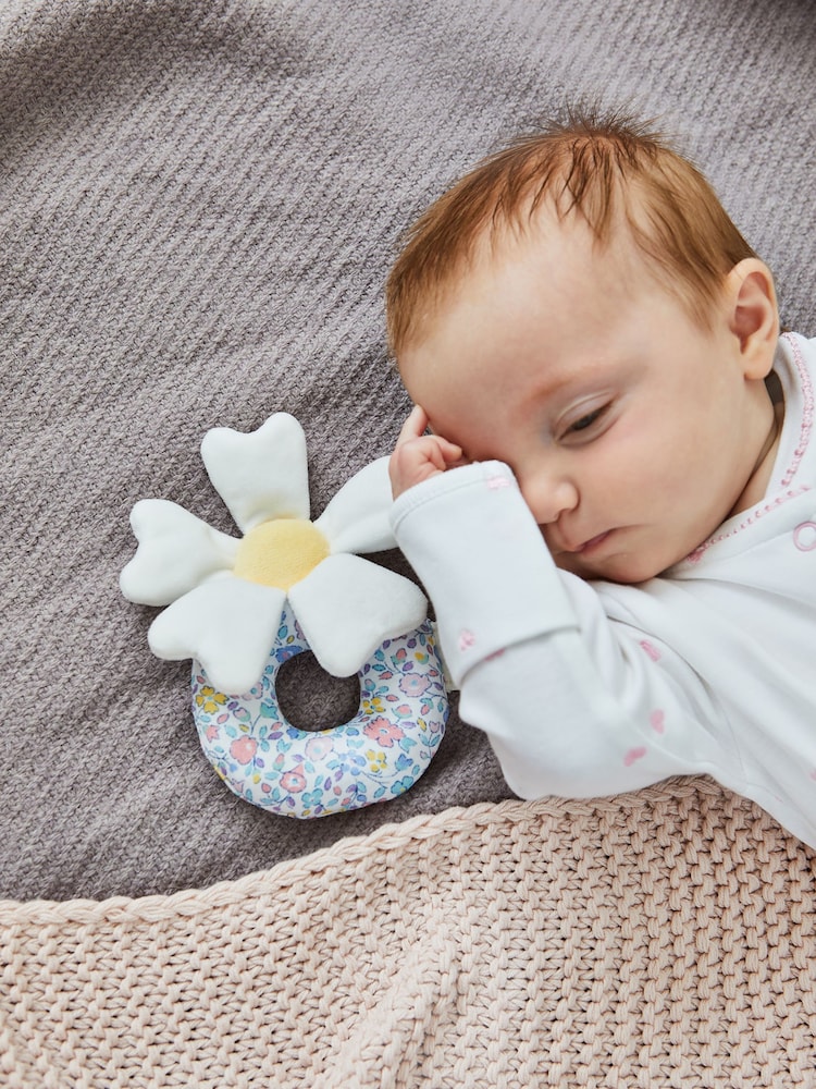 JoJo Maman Bébé Flower Plush Ring Rattle - Image 3 of 3