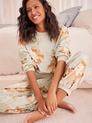 Bath & Body Works Green Floral Cosy Fleece Lounge Pyjamas - Image 2 of 7