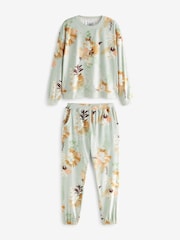 Bath & Body Works Green Floral Cosy Fleece Lounge Pyjamas - Image 6 of 7