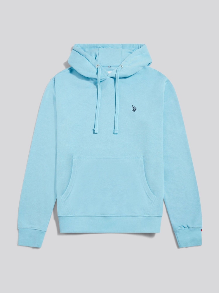 U.S. Polo Assn. Light Blue Mens Double Horsemen Loopback Hoodie - Image 1 of 4