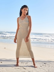 Gold - Metallic Strickkleid - Bild 2 von 4