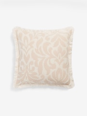 Natural Ikat Jacquard Geo Fringe 100% Cotton 50 x 50cm Cushion - Image 2 of 5