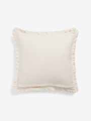 Natural Ikat Jacquard Geo Fringe 100% Cotton 50 x 50cm Cushion - Image 3 of 5