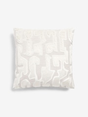 White Valencia Cut Velvet 43 x 43cm Cushion - Image 5 of 6
