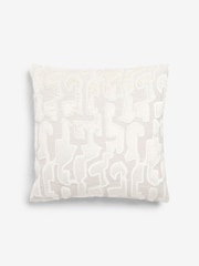 White Valencia Cut Velvet Cushion - Image 3 of 6