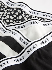 White/Black Printed High Rise High Leg Cotton Rich Logo Knickers 4 Pack - Image 10 of 10