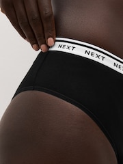 White/Black Printed High Rise High Leg Cotton Rich Logo Knickers 4 Pack - Image 4 of 10