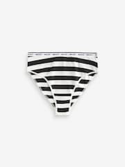 White/Black Printed High Rise High Leg Cotton Rich Logo Knickers 4 Pack - Image 6 of 10
