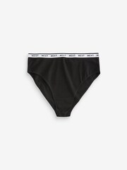 White/Black Printed High Rise High Leg Cotton Rich Logo Knickers 4 Pack - Image 8 of 10